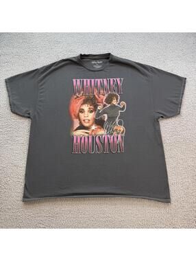 Whitney Houston Tour 2010 Graphic T Shirt 2XL Oversized Band Tee Black Licensed